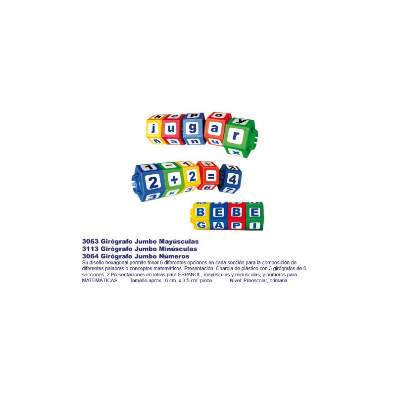 Girografo Jumbo Mayúsculas 3063
Aprendizaje activo de la escritura y letras