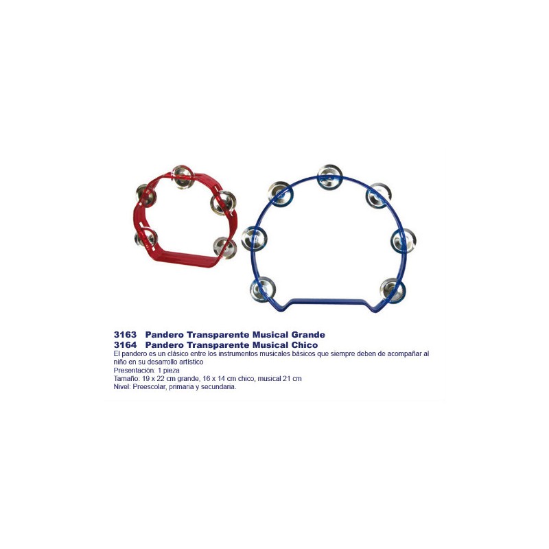 Pandero Grande transparente 3163
Apoyo a las actividades artisticas
