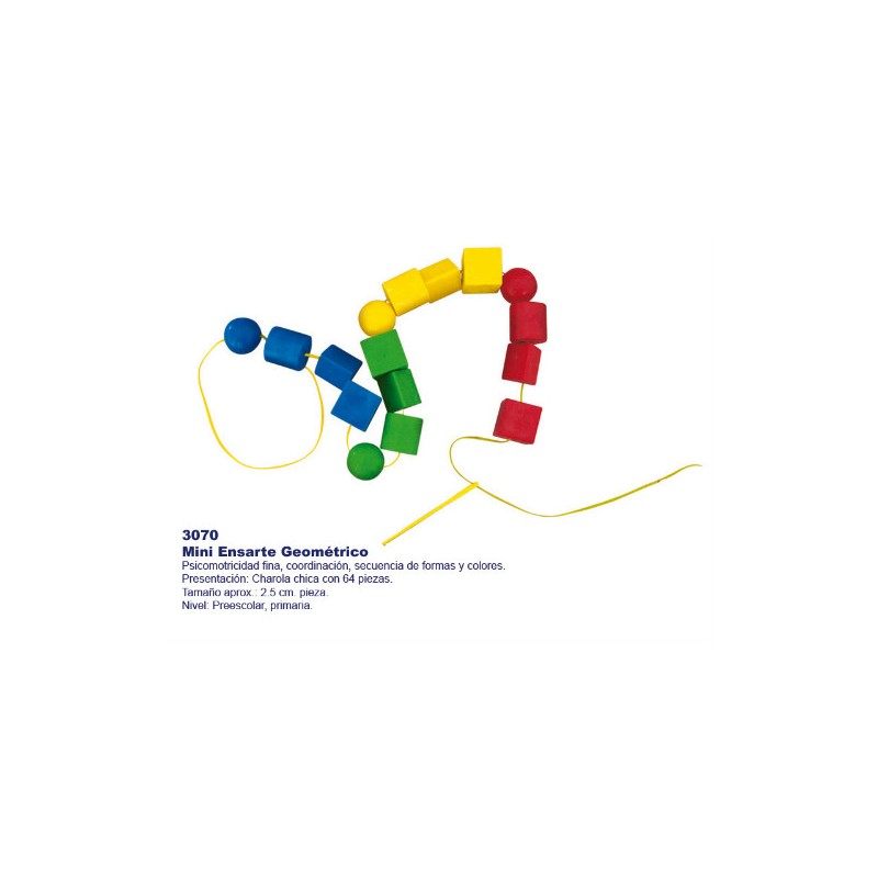 Mini Ensarte Geométrico 3070
Apoyo en motricidad fina