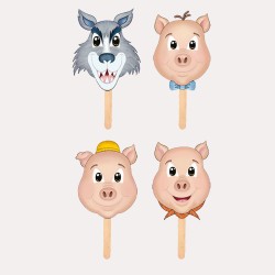 Máscaras para cuentos los 3 Cochinitos 6077