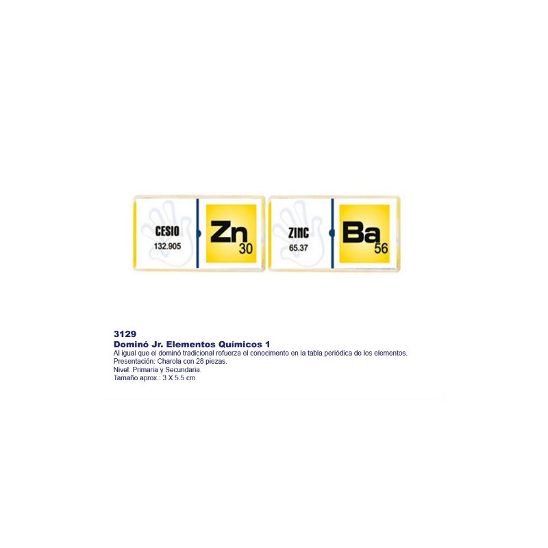 Dominó Jr. Elementos Químicos 1 3129
Material que apoya las ciencias