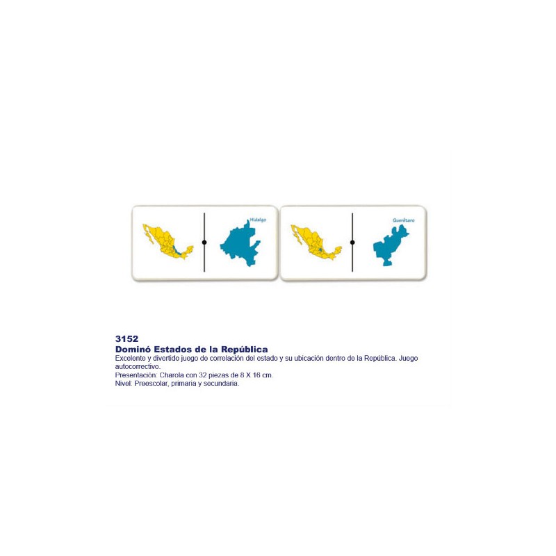Dominó Estados de la República 3152
Material que apoya las ciencias